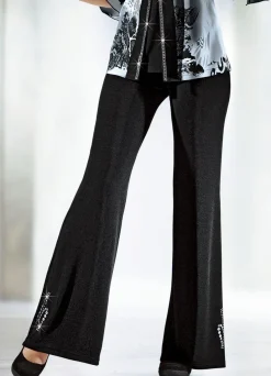 Damen Mona Schlupfhosen|Abendmode<Hose mit Metallplättchen-und Strasszier