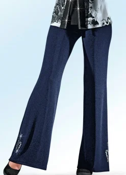 Damen Mona Schlupfhosen|Abendmode<Hose mit Metallplättchen-und Strasszier