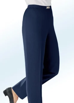 Damen Mona Schlupfhosen|Lange Hosen<Hose mit Metallzier am Bund in 8 Farben