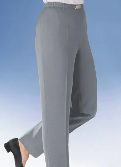 Damen Mona Schlupfhosen|Lange Hosen<Hose mit Metallzier am Bund in 8 Farben