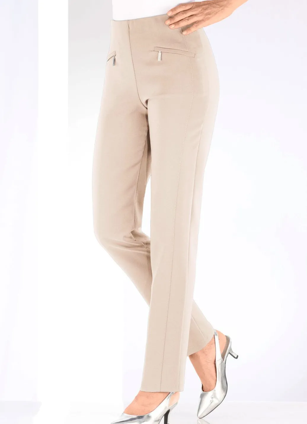 Damen Mona Schlupfhosen<Hose mit Reißverschlüssen an den Taschen