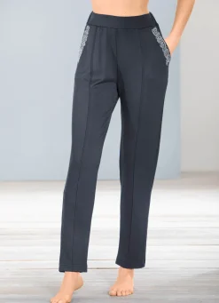 Damen Mona Freizeithosen<Hose mit Schmucksteinzier