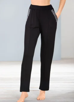 Damen Mona Freizeithosen<Hose mit Schmucksteinzier