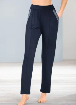 Damen Mona Freizeithosen<Hose mit Schmucksteinzier