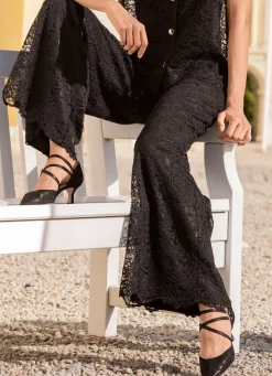 Damen Mona Lange Hosen|Basics<Hose mit Spitze
