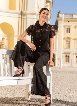 Damen Mona Lange Hosen|Basics<Hose mit Spitze