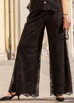 Damen Mona Lange Hosen|Basics<Hose mit Spitze