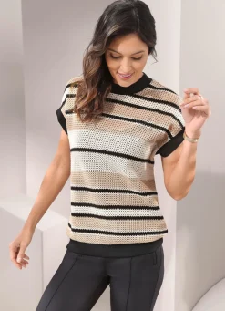 Damen Mona Kurzarm<2-in-1 Shirt mit Pailletten-Stickereien