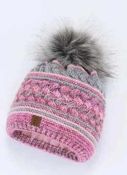 New Interessante Damen-Mütze, mit Bommel Mützen & Hüte