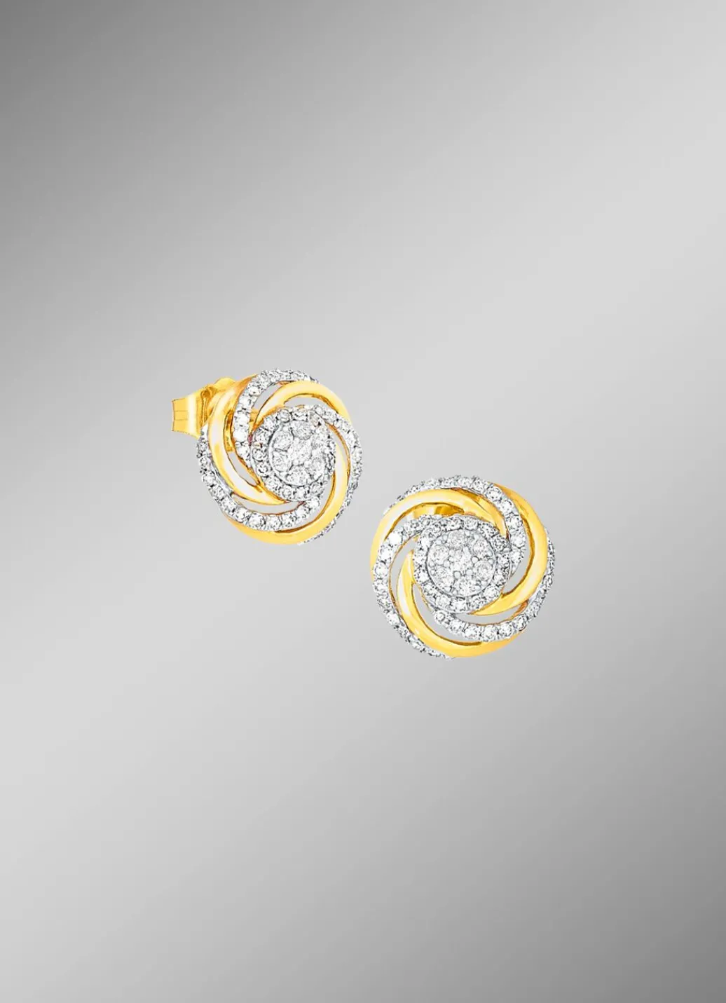Hot Interessante Ohrstecker mit 14 Brillanten und 90 Diamanten Damen Ohrschmuck