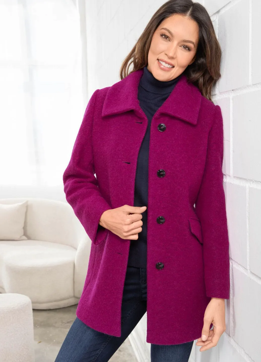 Damen Mona Wolljacken<Jacke aus gekochter Wolle