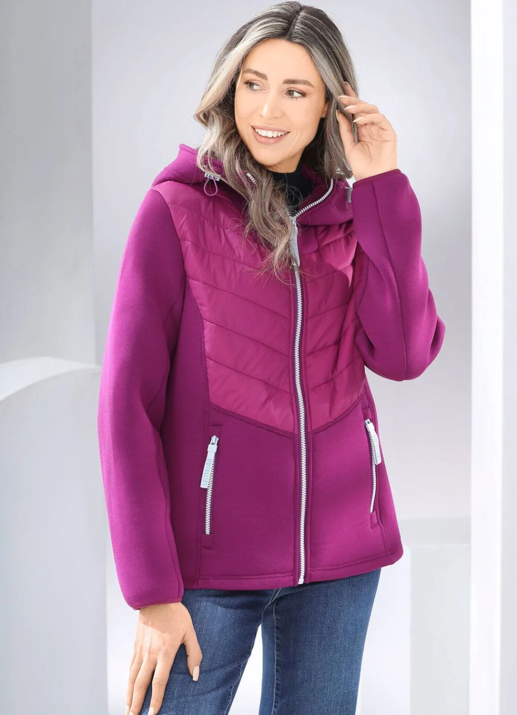 Damen Mona Winterjacken<Jacke im Materialmix