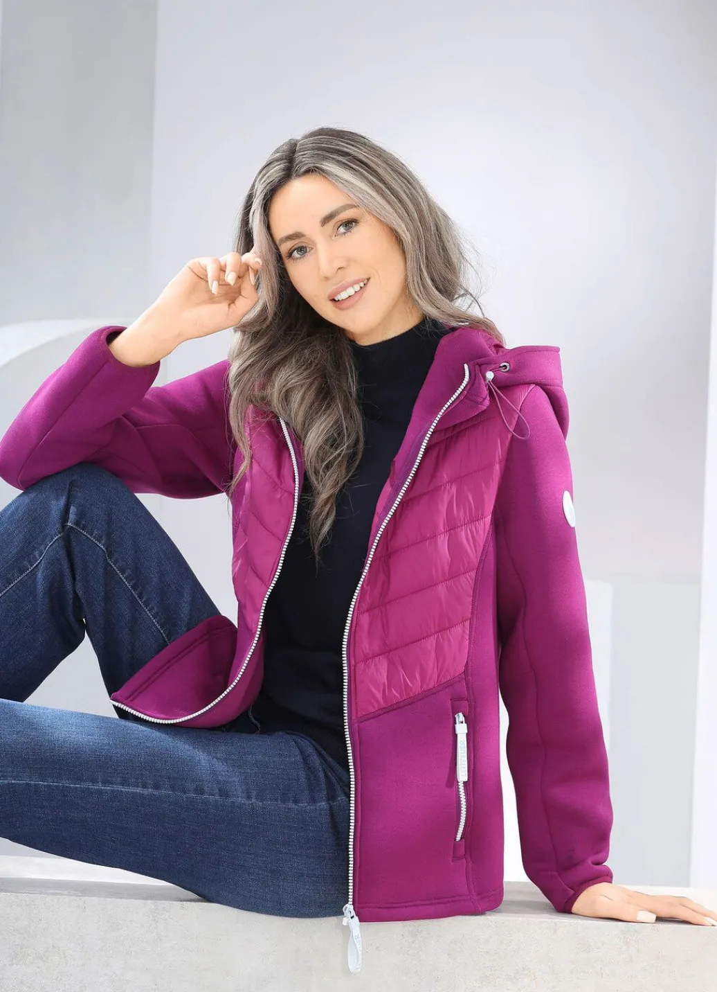 Damen Mona Winterjacken<Jacke im Materialmix