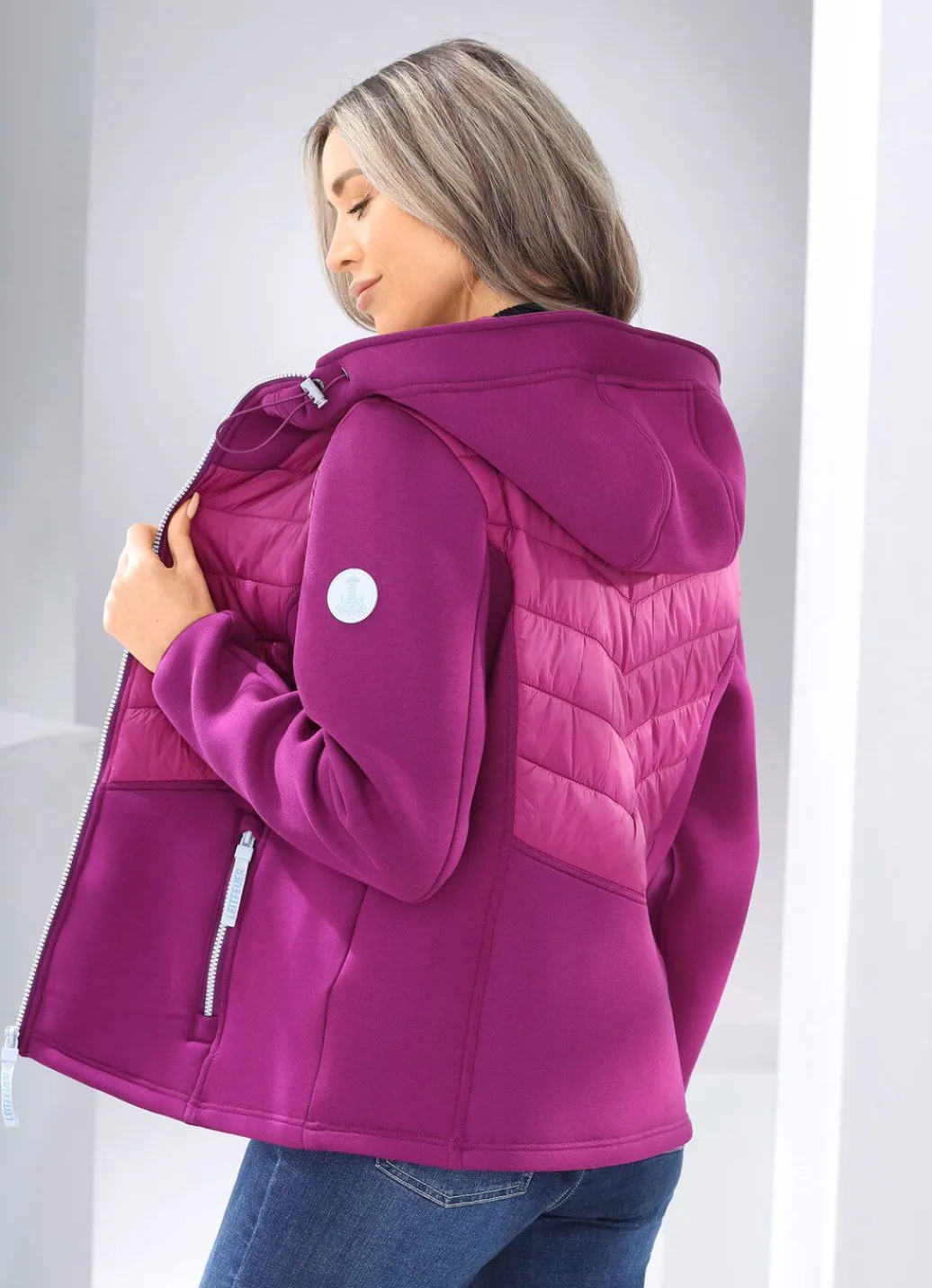 Damen Mona Winterjacken<Jacke im Materialmix