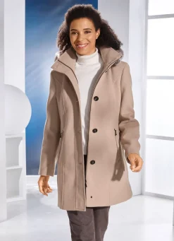 Damen Mona Wolljacken<Jacke mit abnehmbarem Kubstpelz-Besatz