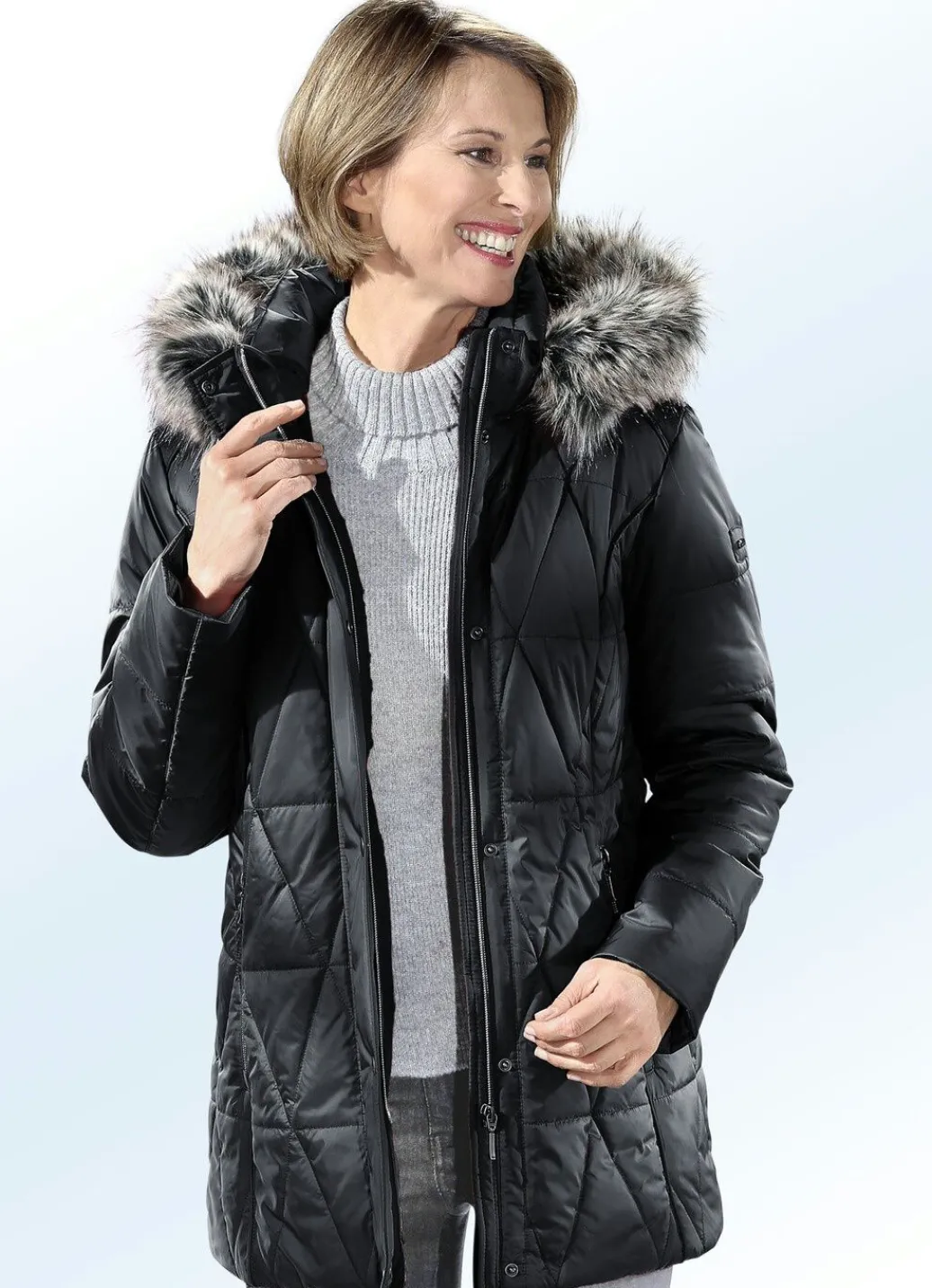 Damen Mona Winterjacken<Jacke mit abnehmbarem Kunstpelz-Besatz