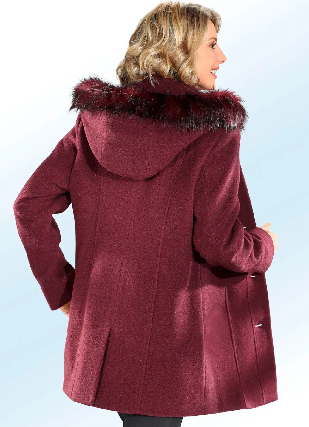 Damen Mona Wolljacken<Jacke mit abnehmbarer Kapuze