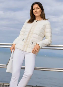 Damen Mona Übergangsjacken<Jacke mit dekorativer Perlenzier