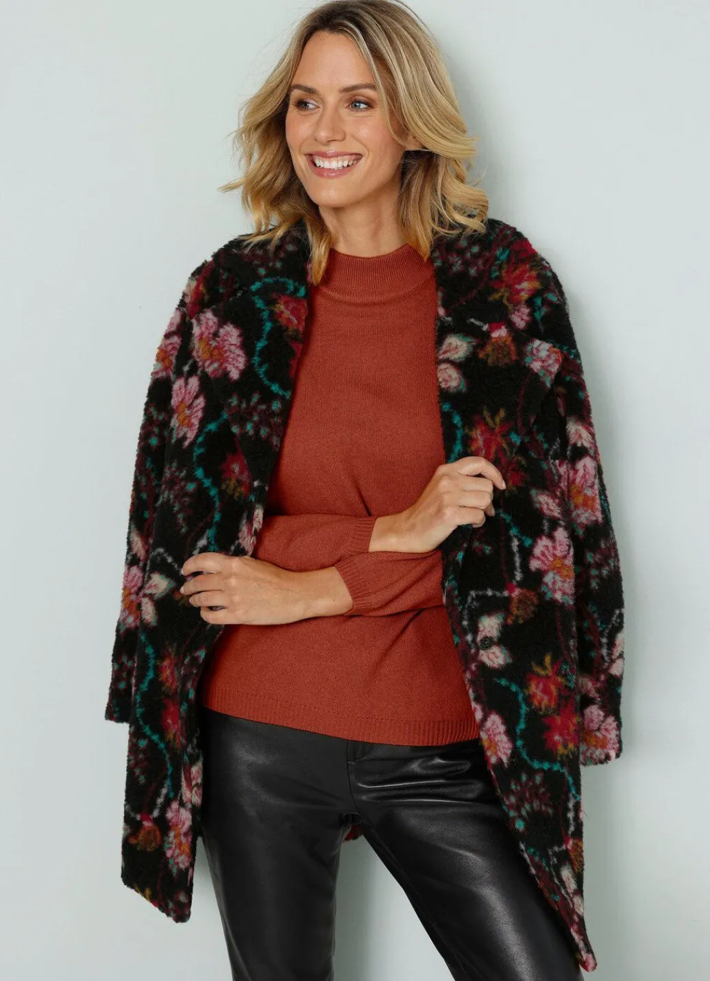 Damen Mona Wolljacken<Jacke mit Floralprint