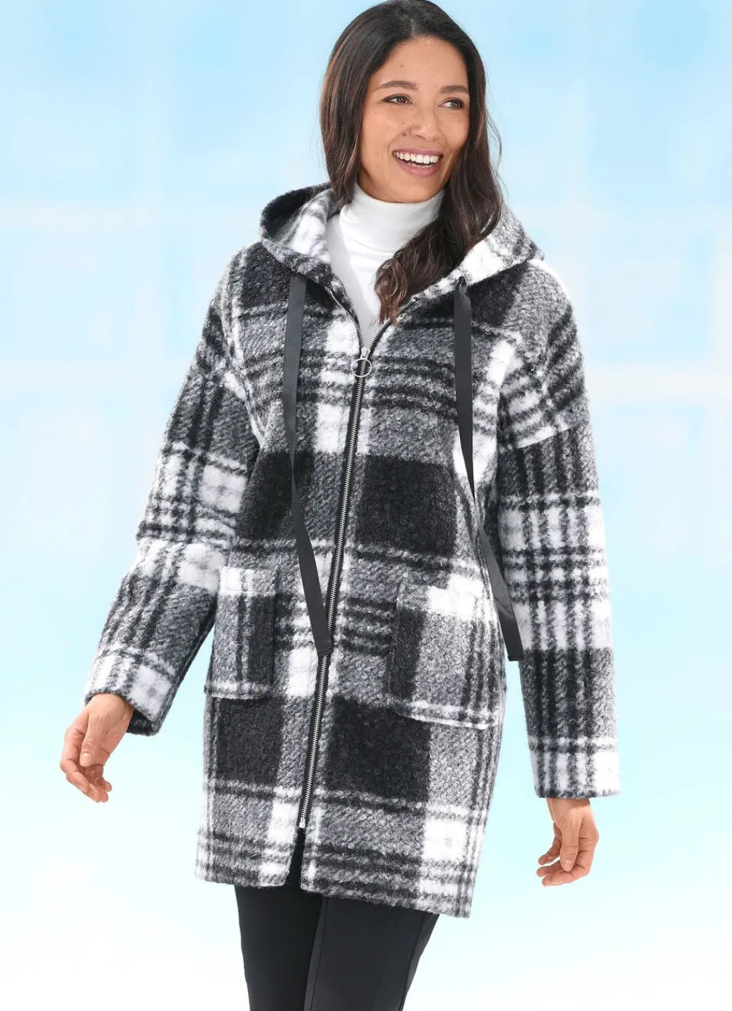 Damen Mona Wolljacken<Jacke mit Karodessin