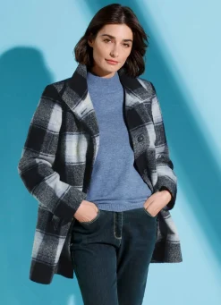 Damen Mona Wolljacken<Jacke mit Karodessin