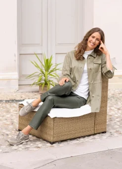 Damen Mona Lederimitatjacken<Jacke mit Knopfleiste