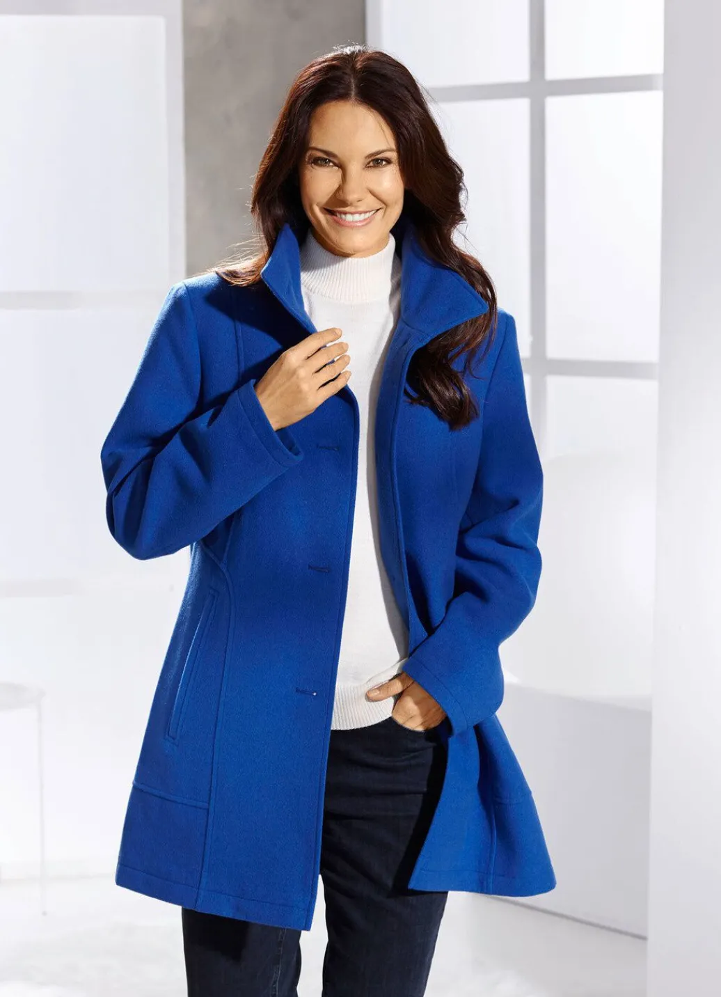 Damen Mona Wolljacken<Jacke mit Schubtaschen