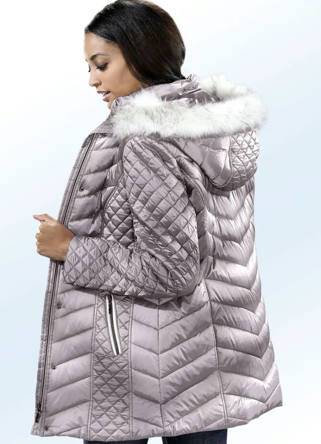 Damen Mona Winterjacken<Jacke mit weißer Kontrastpaspelierung