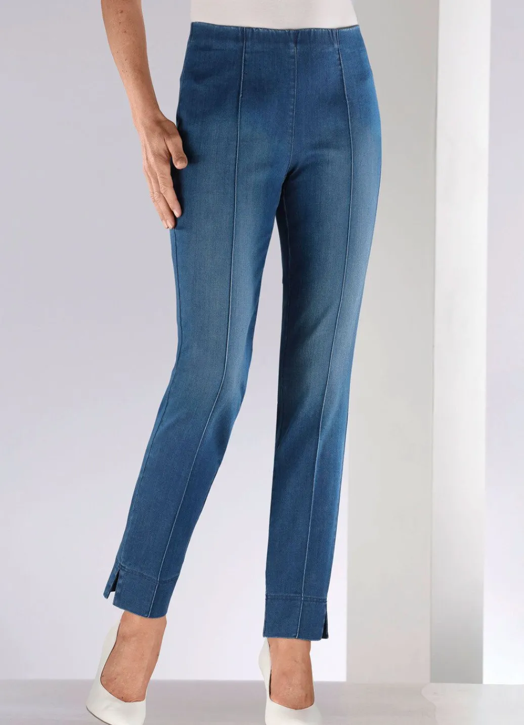 Damen Mona Schlupfhosen|Jeans<Jeans mit abgesteppten Biesen