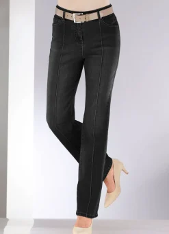 Damen Mona Lange Hosen|Jeans<Jeans mit abgesteppten Biesen