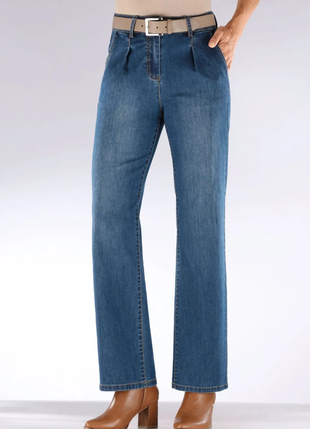 Damen Mona Lange Hosen|Jeans<Jeans mit Bundfalten