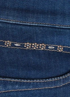 Damen Mona Lange Hosen|Jeans<Jeans mit dezenter Strasszier