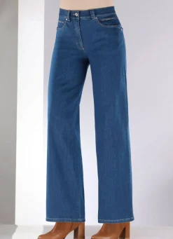 Damen Mona Lange Hosen|Jeans<Jeans mit dezenter Strasszier