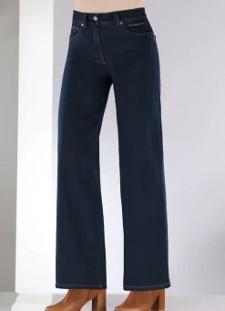 Damen Mona Lange Hosen|Jeans<Jeans mit dezenter Strasszier