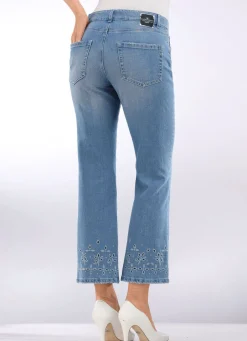 Damen Mona Lange Hosen|Jeans<Jeans mit floraler Lochstickerei