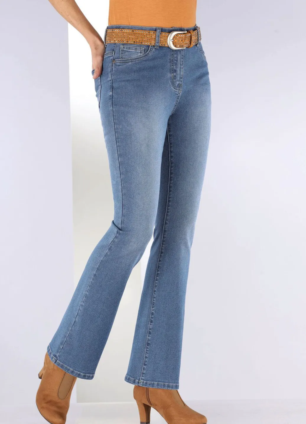 Damen Mona Lange Hosen|Jeans<Jeans mit leicht ausgestellter Beinweite