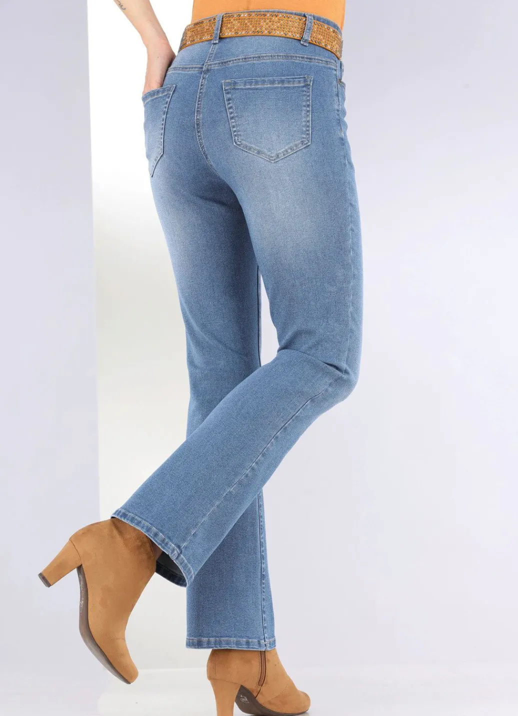 Damen Mona Lange Hosen|Jeans<Jeans mit leicht ausgestellter Beinweite