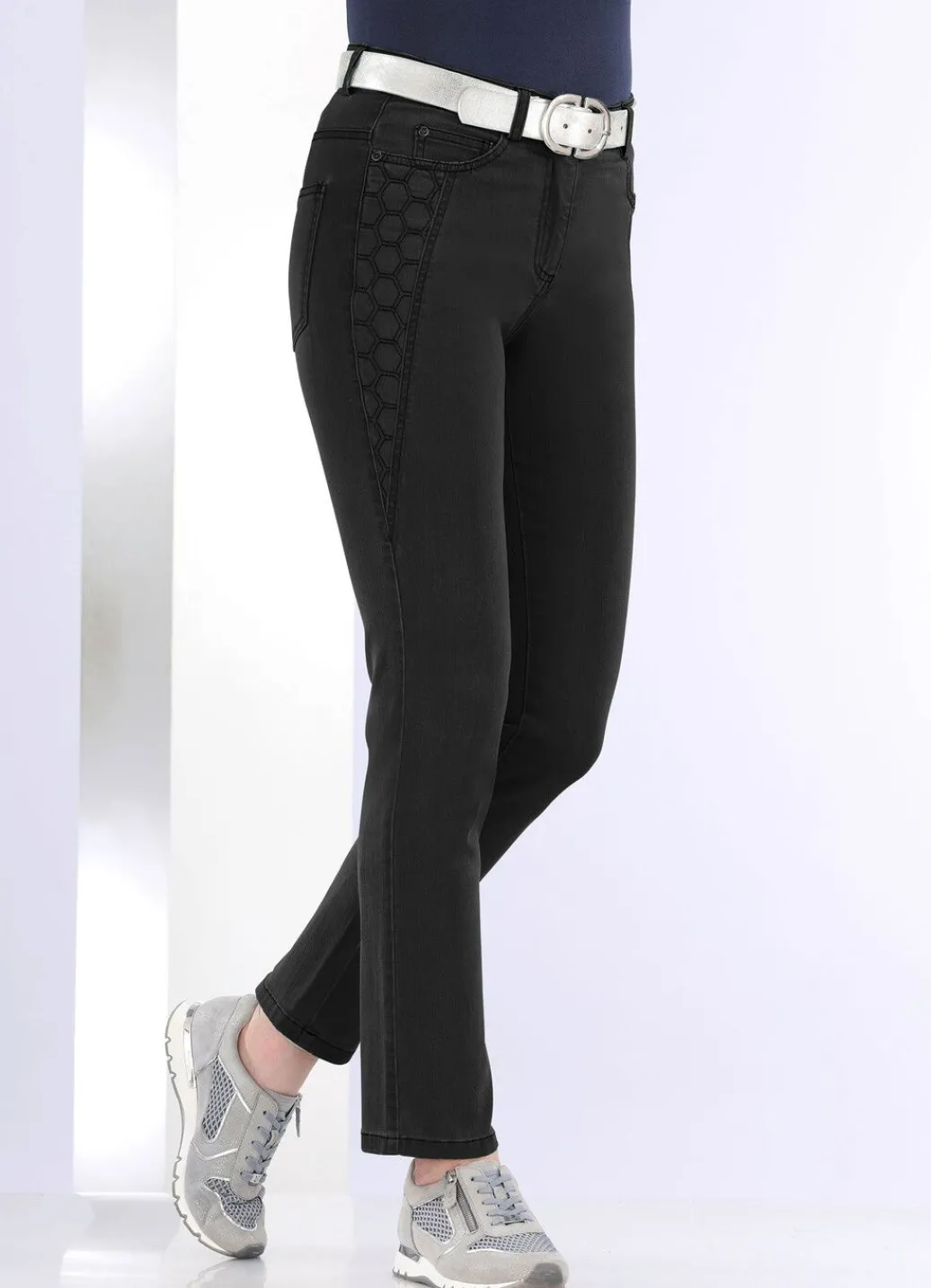 Damen Mona Lange Hosen|Jeans<Jeans mit schöner Stickerei