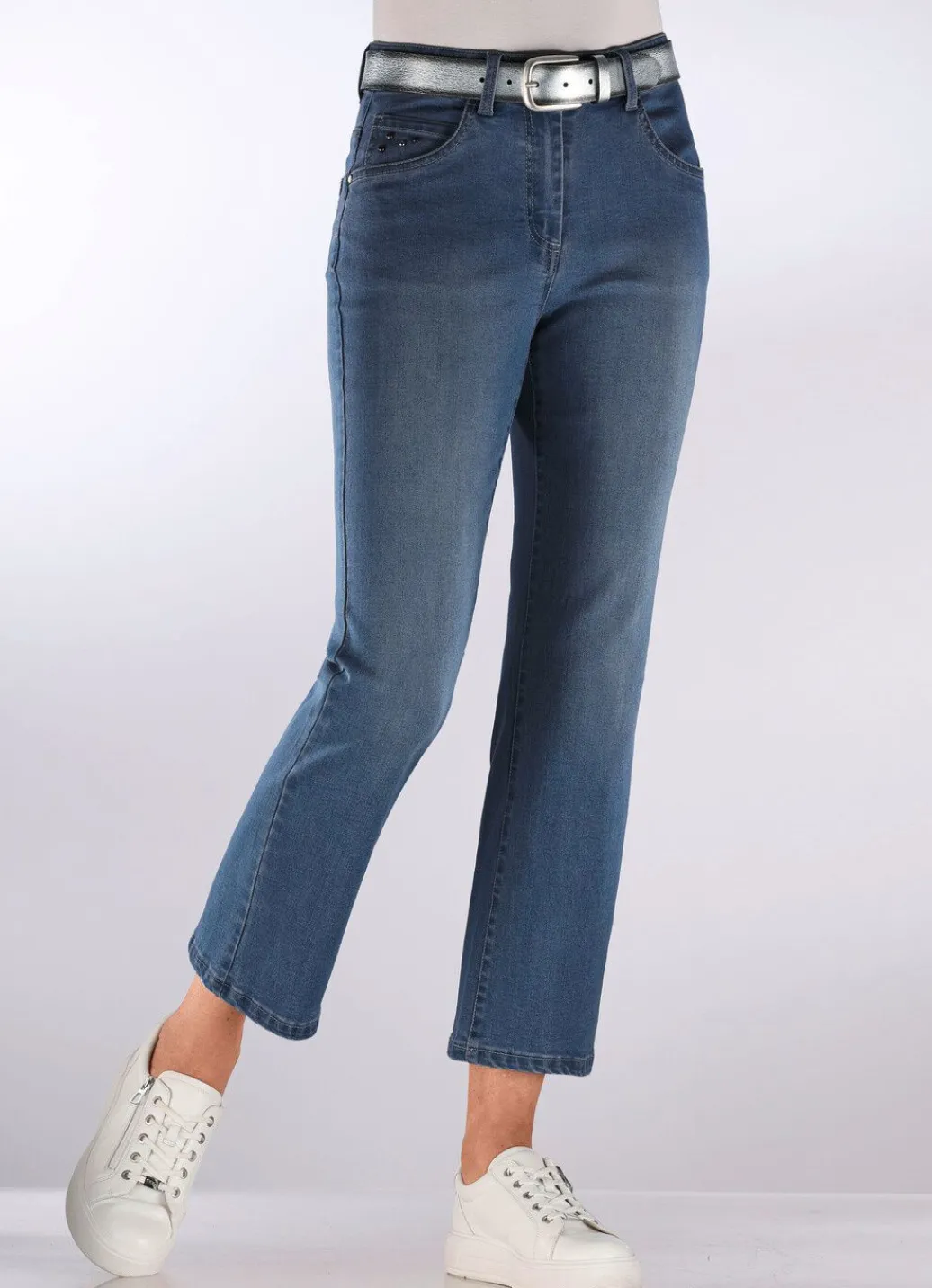 Damen Mona Lange Hosen|Jeans<Jeans mit trendigen Ziernieten