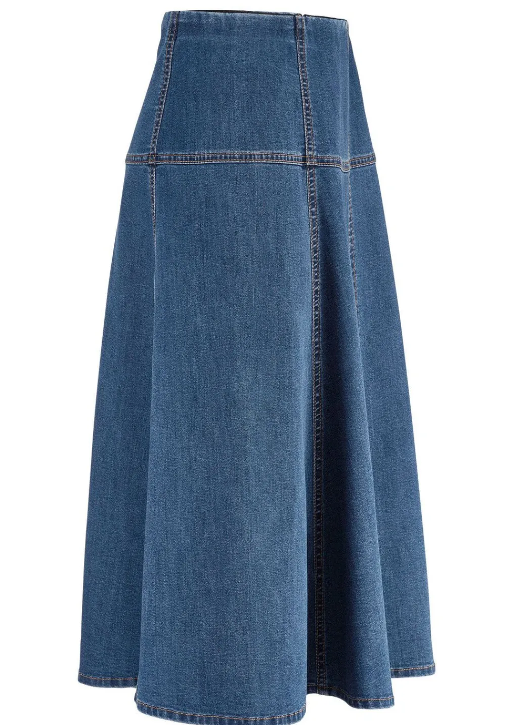 Damen Mona Röcke<Jeans-Rock mit kontrastfarbenen Teilungsnähten
