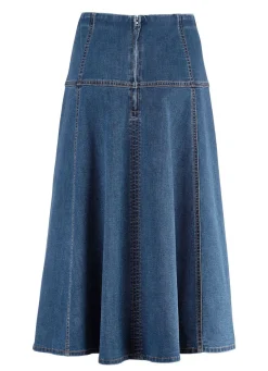 Damen Mona Röcke<Jeans-Rock mit kontrastfarbenen Teilungsnähten