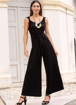 Damen Mona Freizeitkleider<Jumpsuit mit angenähtem Hüftbindegürtel in 3 Farben
