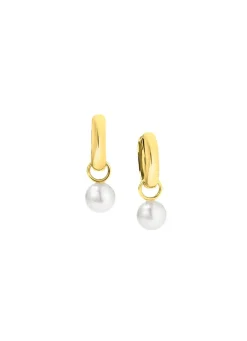Damen Mona Ohrschmuck<Klappcreolen mit Süßwasser-Zuchtperlen