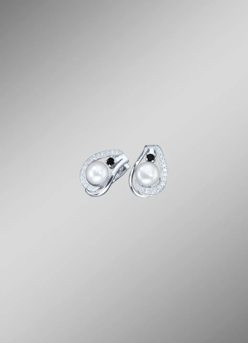 Discount Klappcreolen mit synth Zirkonia und Süßwasser-Zuchtperle Damen Ohrschmuck