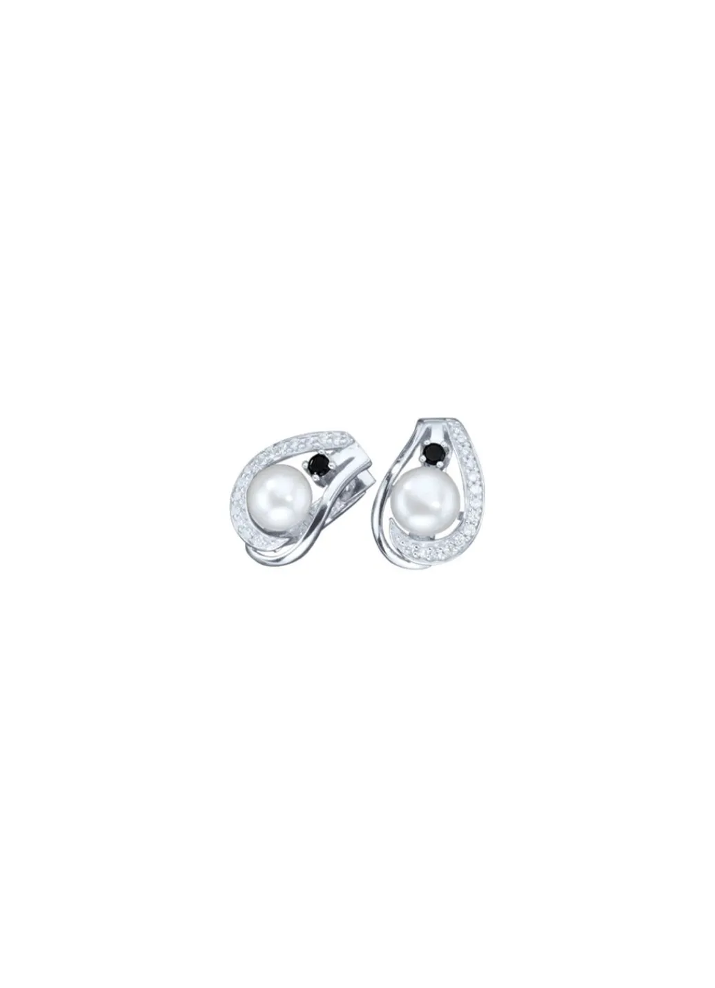 Discount Klappcreolen mit synth Zirkonia und Süßwasser-Zuchtperle Damen Ohrschmuck