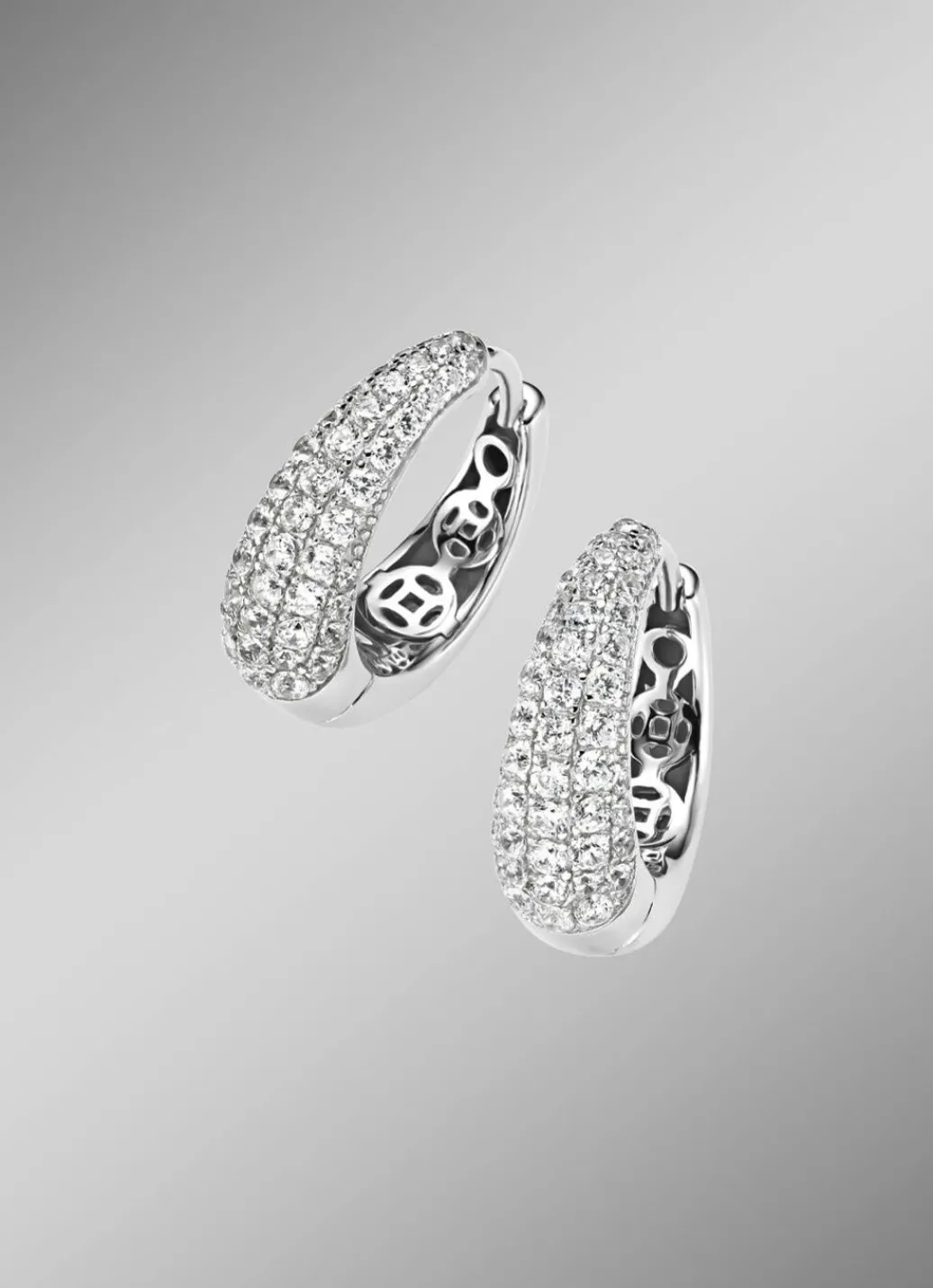 Hot Klappcreolen mit Zirkonia Damen Ohrschmuck