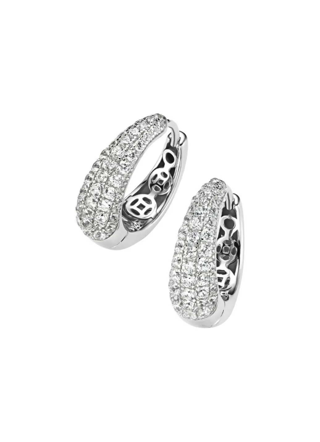 Hot Klappcreolen mit Zirkonia Damen Ohrschmuck