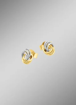 Best Klassische Knoten-Ohrstecker in Bicolor Damen Ohrschmuck