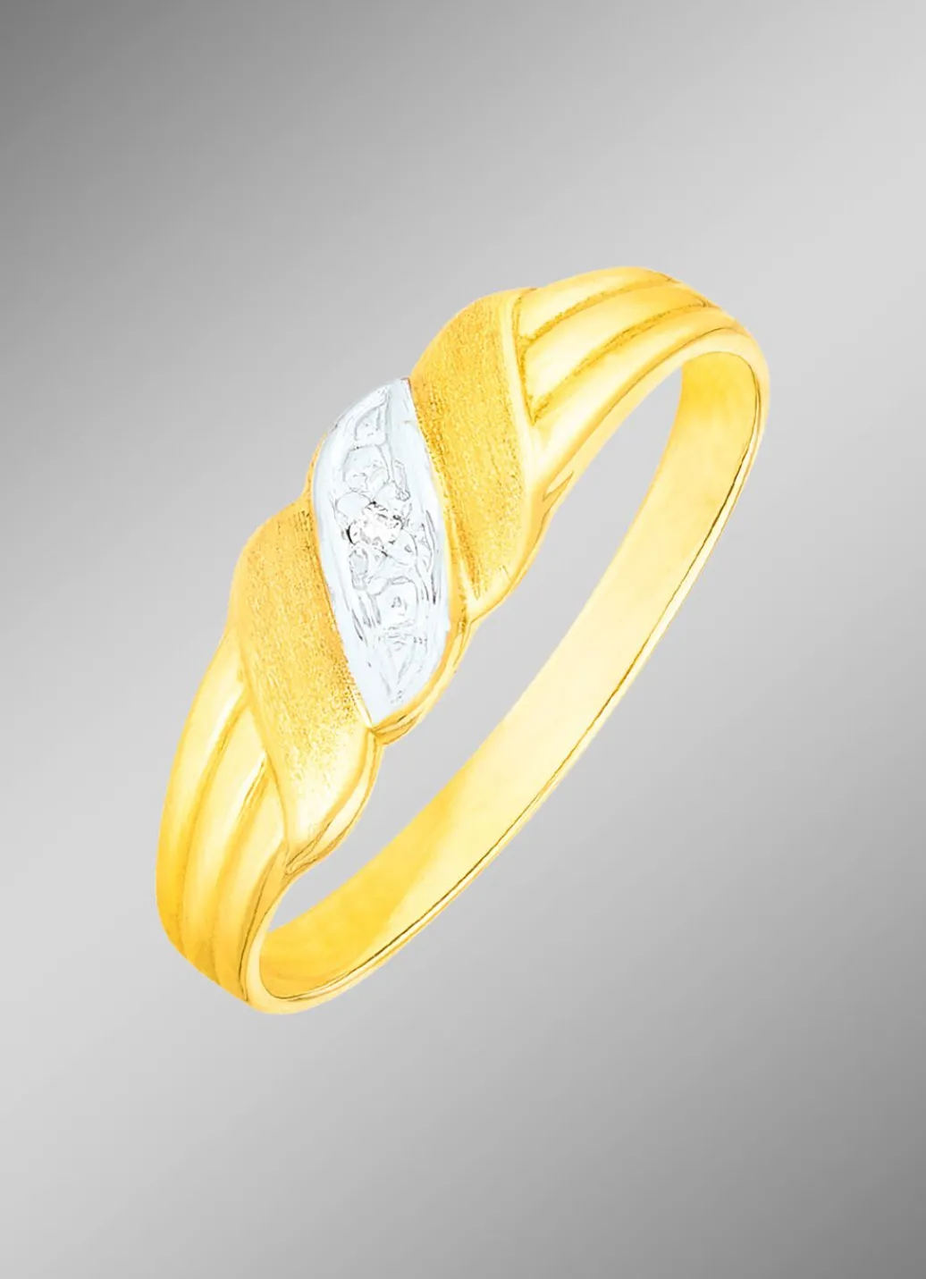 Clearance Klassischer Damenring in Bicolor mit Diamant Damen Ringe