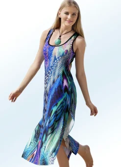Damen Mona Strandkleider|Sommerkleider<Kleid mit Alloverdessin, ärmellos